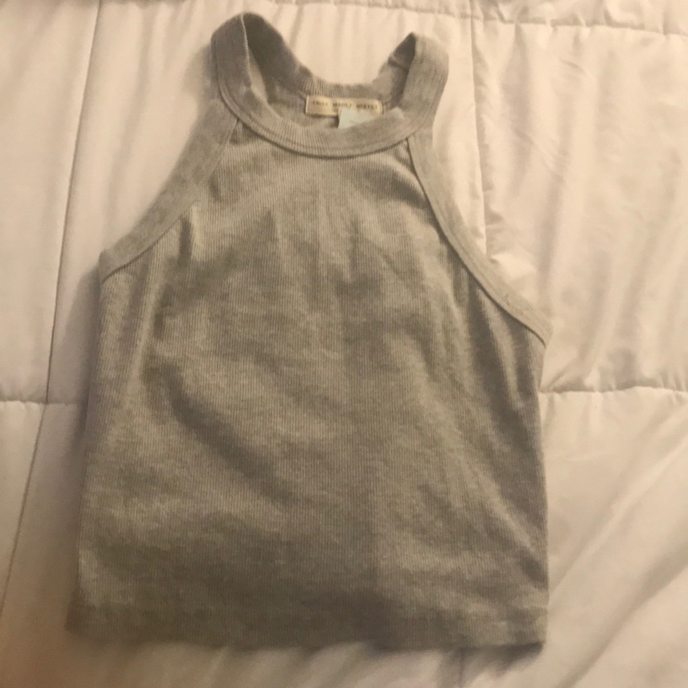 Grey knit crop top